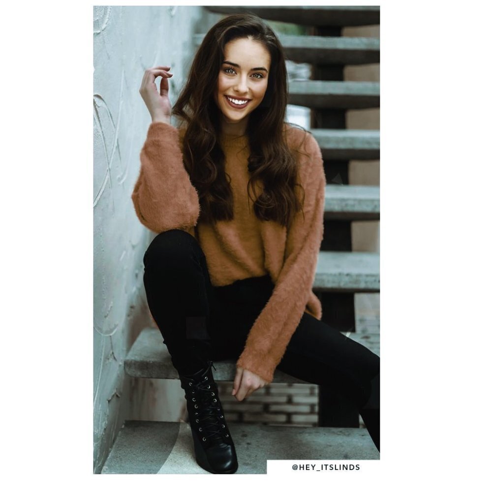 PINK MARTINI the billie sweater {brown} Fuzzy Soft Relaxed Size Small